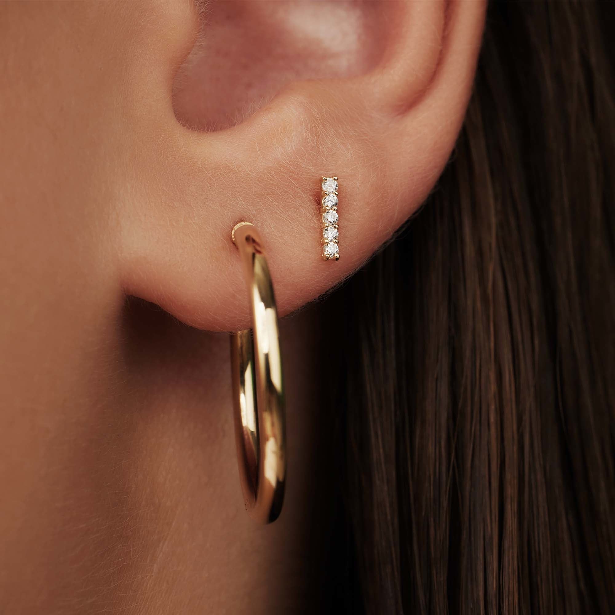 Rivoli Esmée 14 karat gold ear studs with zirconia stones