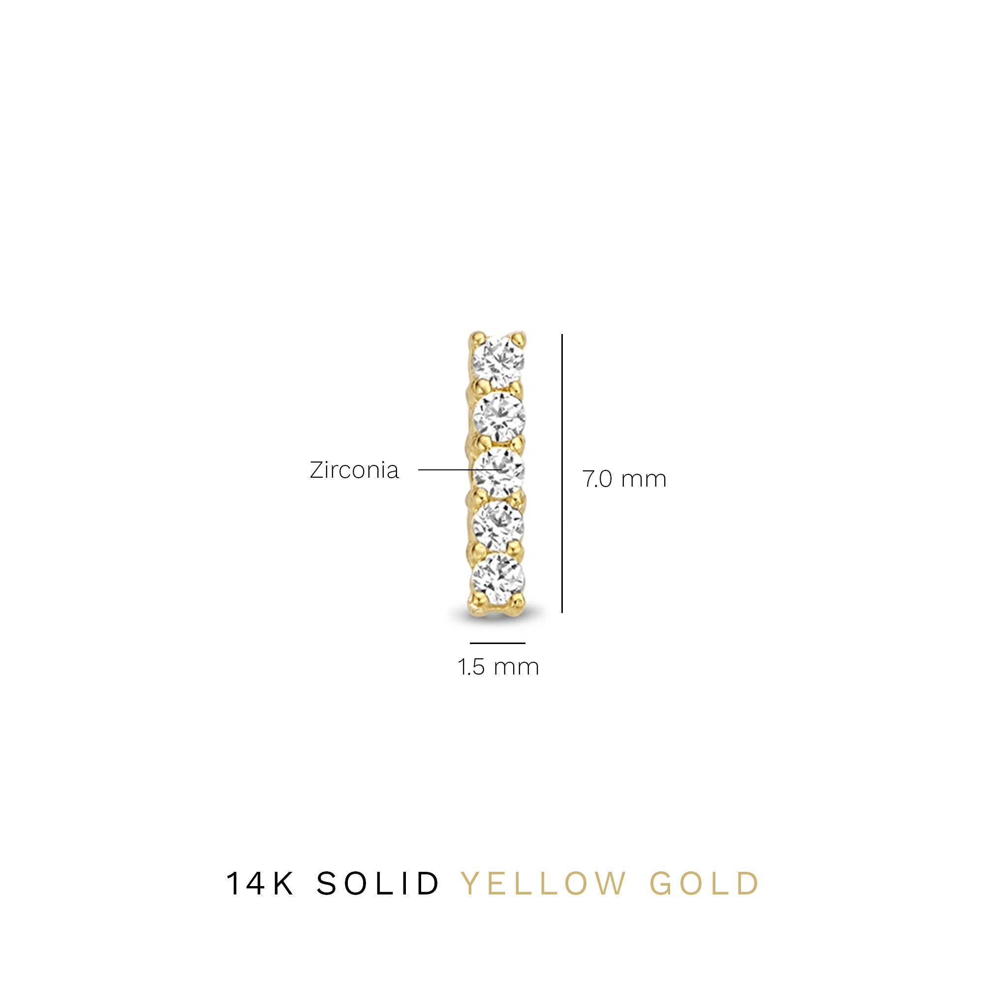 Rivoli Esmée 14 karat gold ear studs with zirconia stones