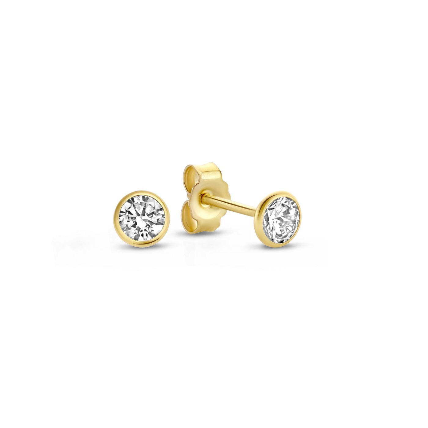 Rivoli Juliette 14 karat gold ear studs with zirconia stone