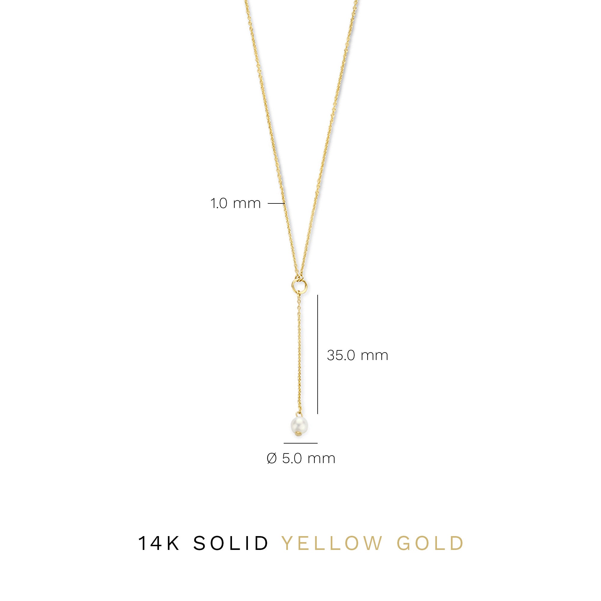 Cadeau d'Isabel 14 karat gold necklace and ear studs set with pearls