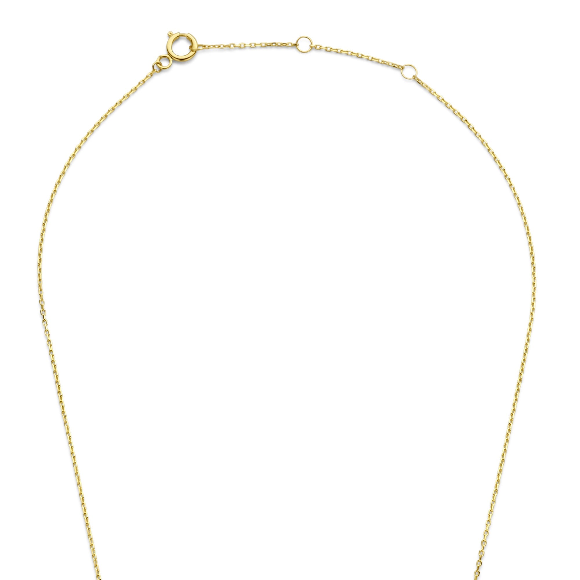 Cadeau d'Isabel 14 karat gold necklace and ear studs set with feather