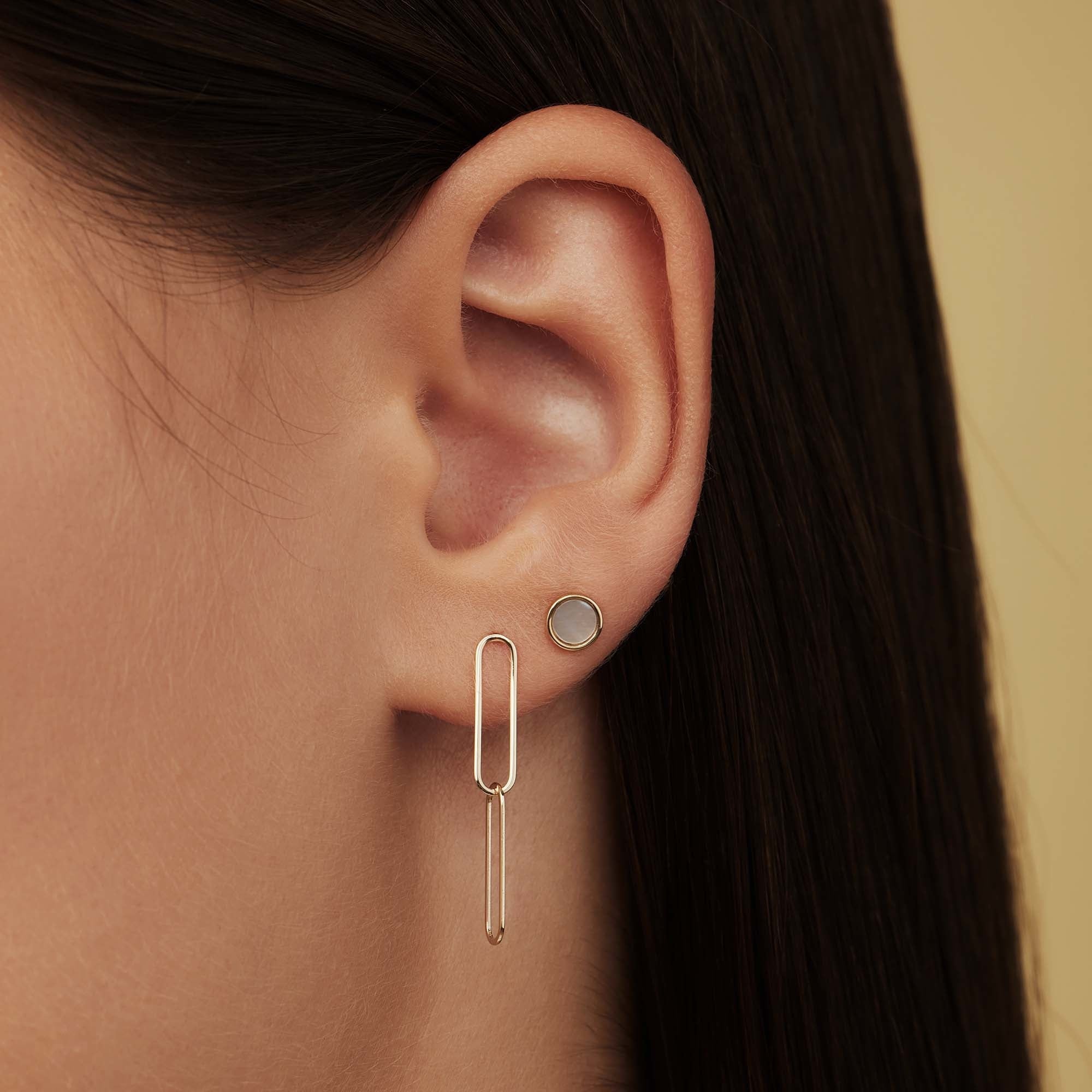 Aidee Odile 14 karat gold drop earrings with chains