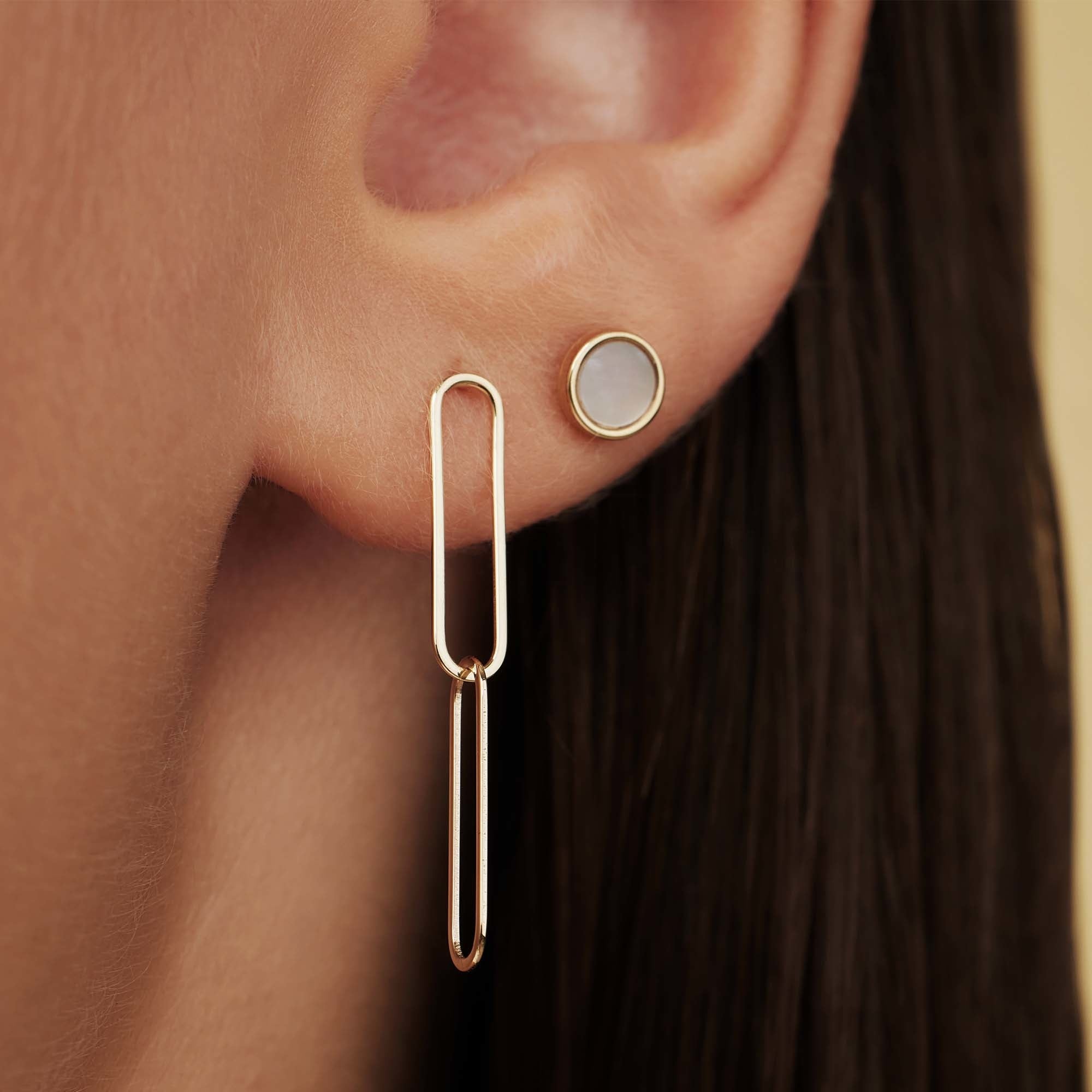 Aidee Odile 14 karat gold drop earrings with chains