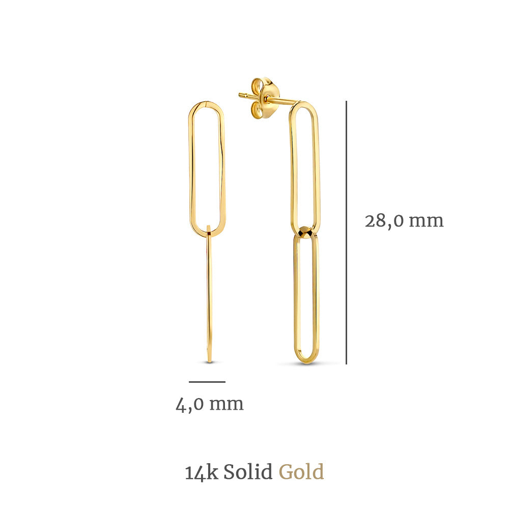 Aidee Odile 14 karat gold drop earrings with chains