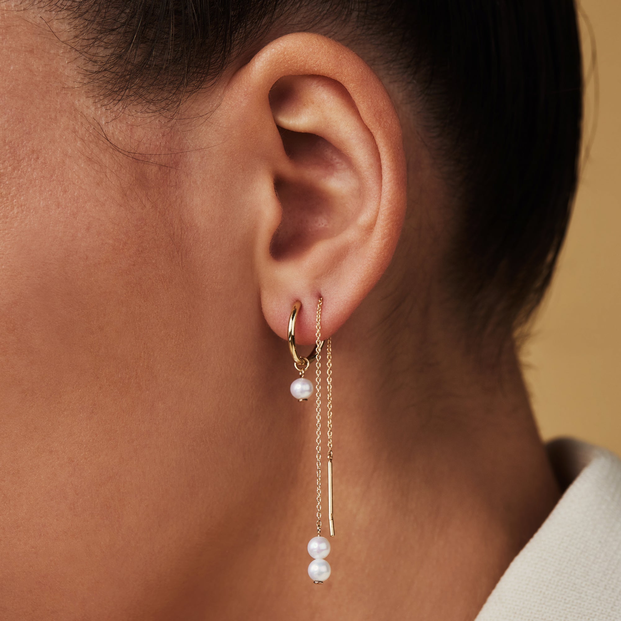 Belleville Luna 14 karat gold earrings with freshwater pearls
