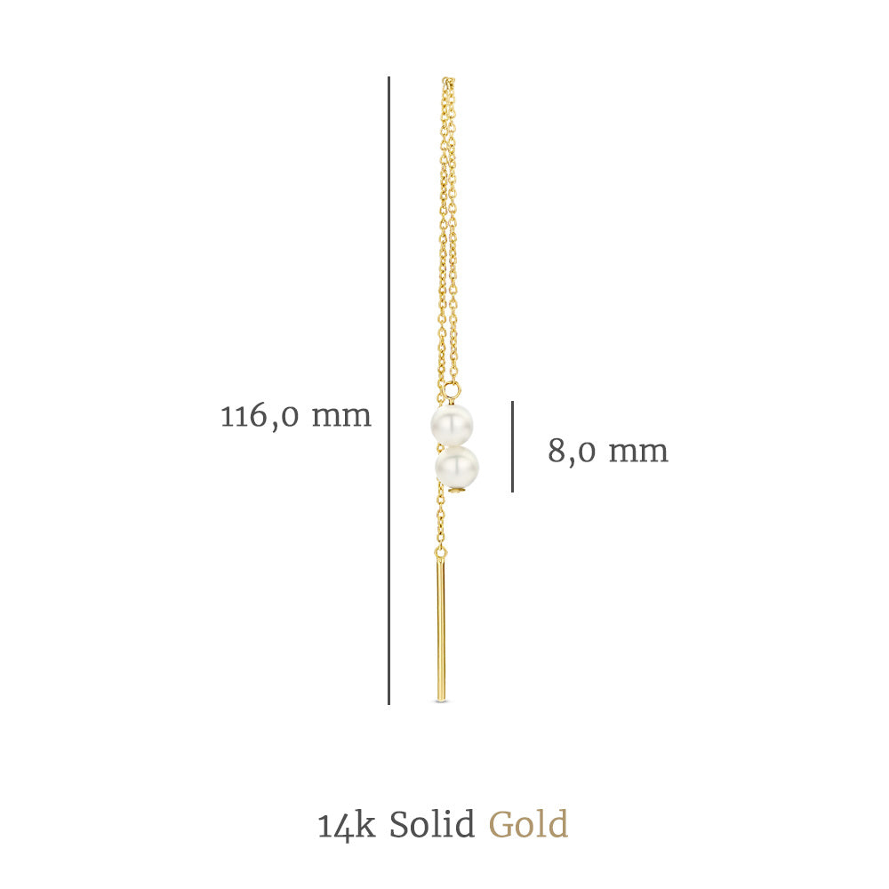 Belleville Luna 14 karat gold earrings with freshwater pearls