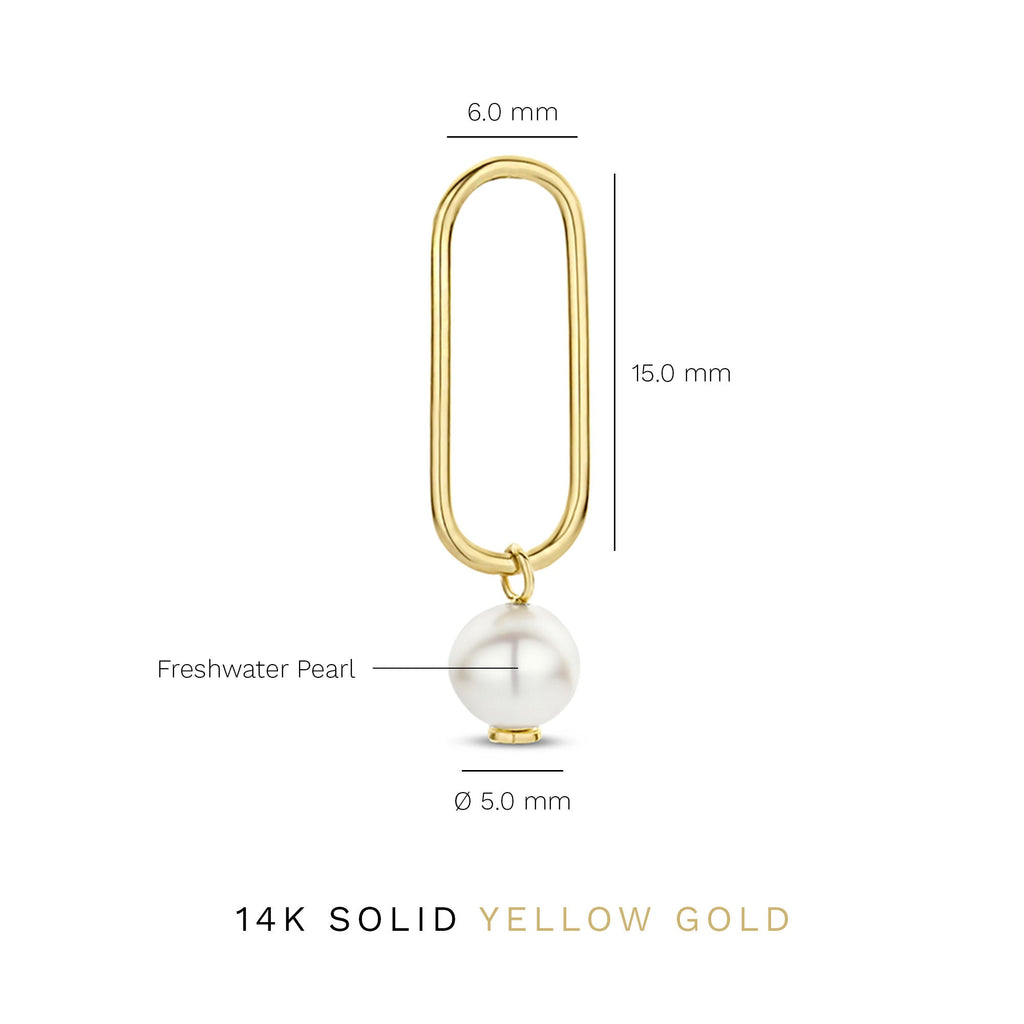 Belleville Luna 14 karat gold ear studs with freshwater pearl