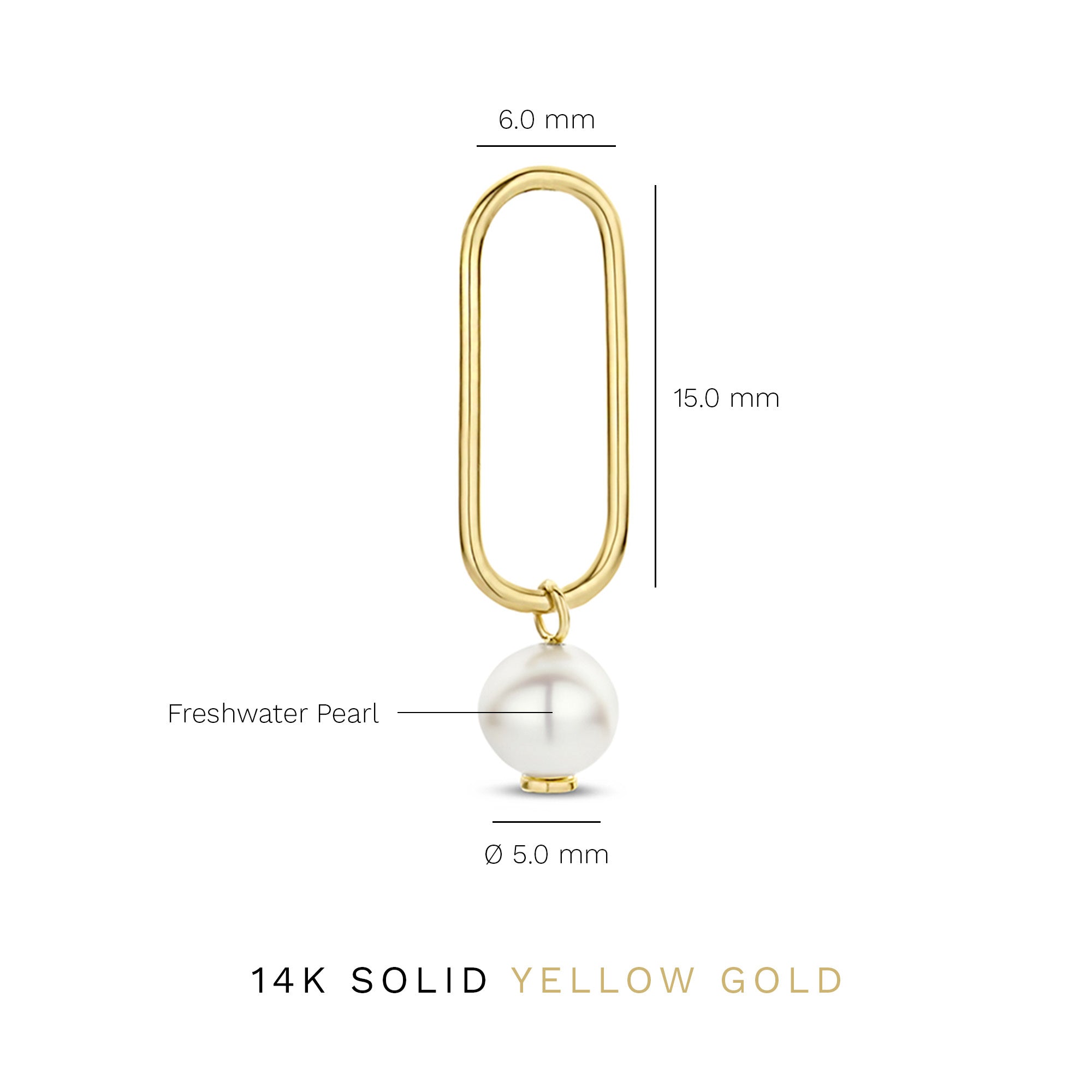 Belleville Luna 14 karat gold ear studs with freshwater pearl