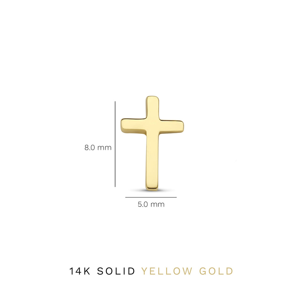 Monceau Solange 14 karat gold stud earrings with cross