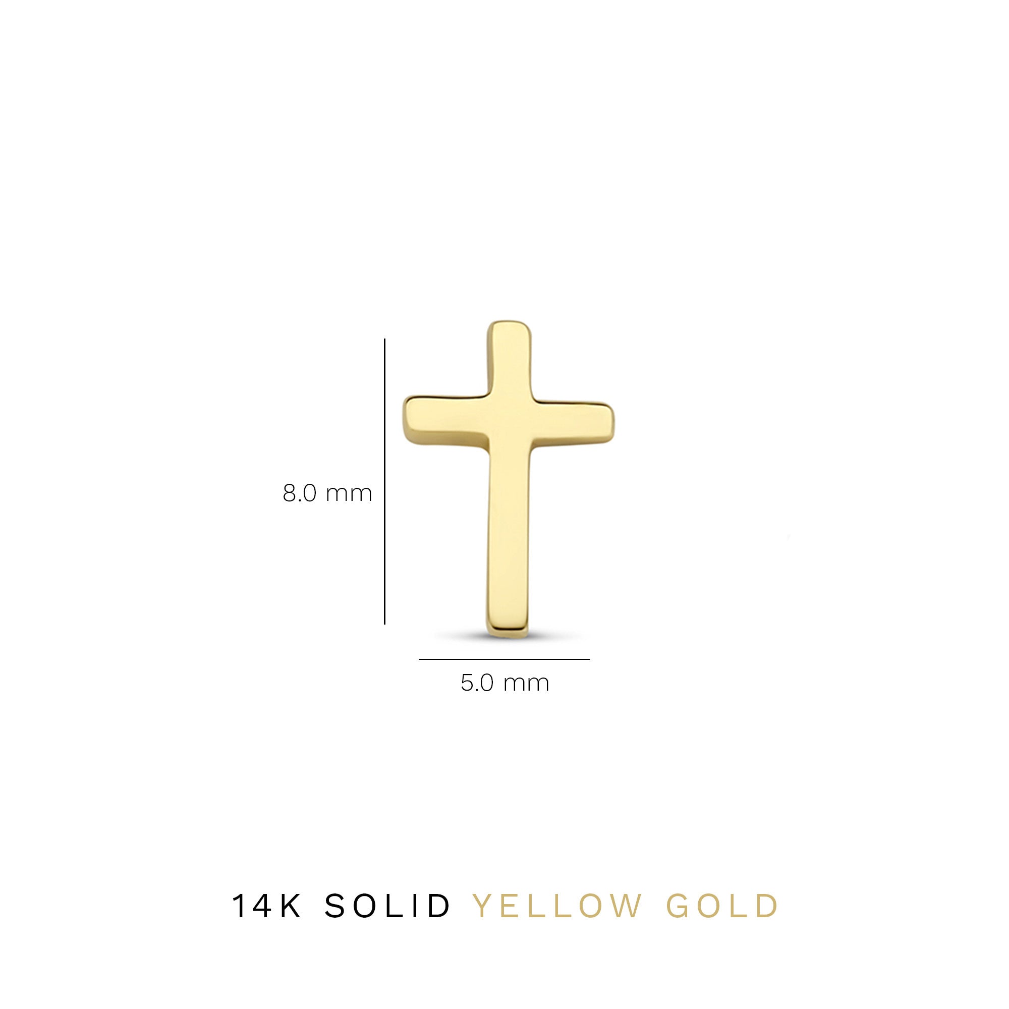 Monceau Solange 14 karat gold stud earrings with cross