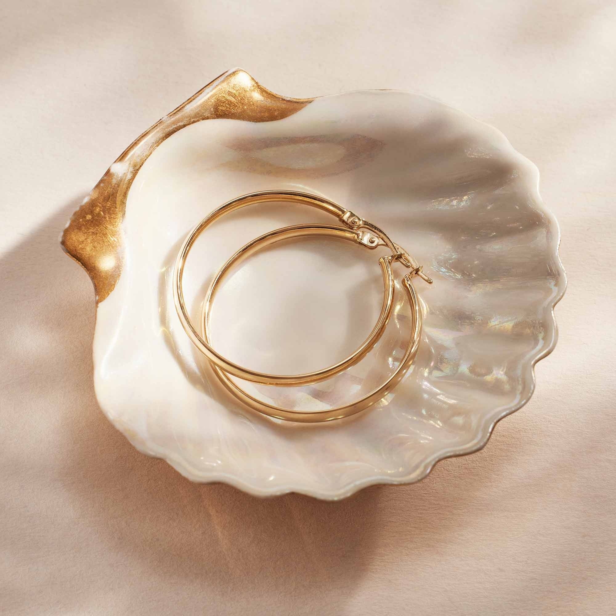 Rivoli Estrella 14 karat gold hoop earrings (27 mm)