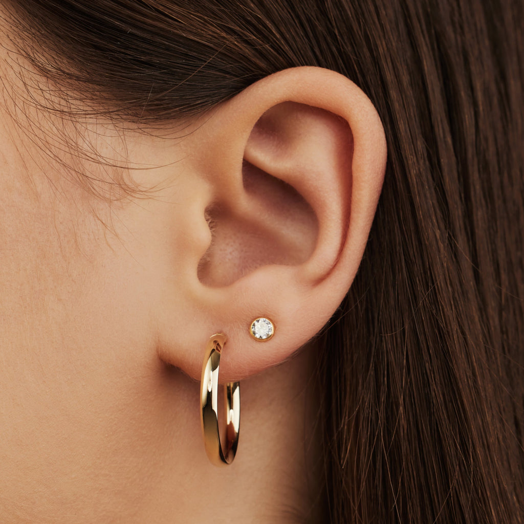 Rivoli Estrella 14 karat gold hoop earrings (22 mm)