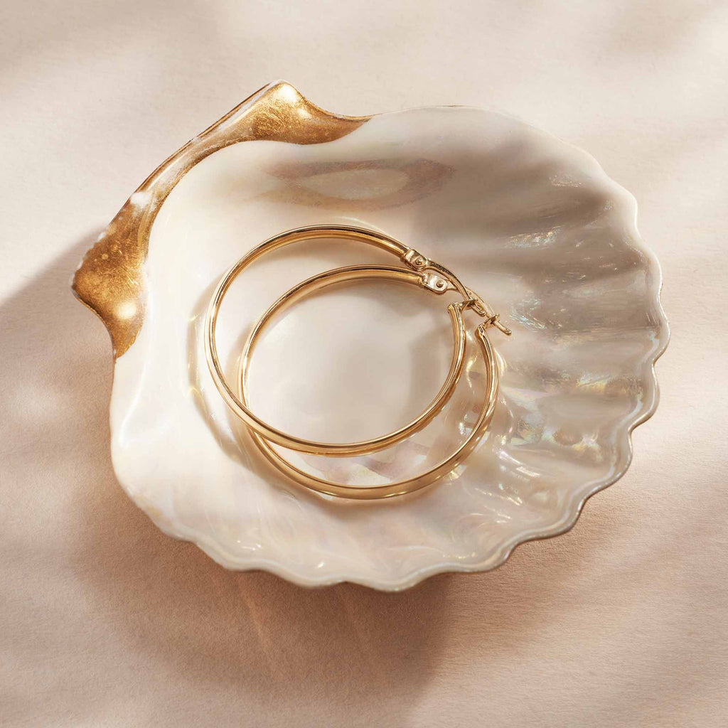 Rivoli Estrella 14 karat gold hoop earrings (22 mm)