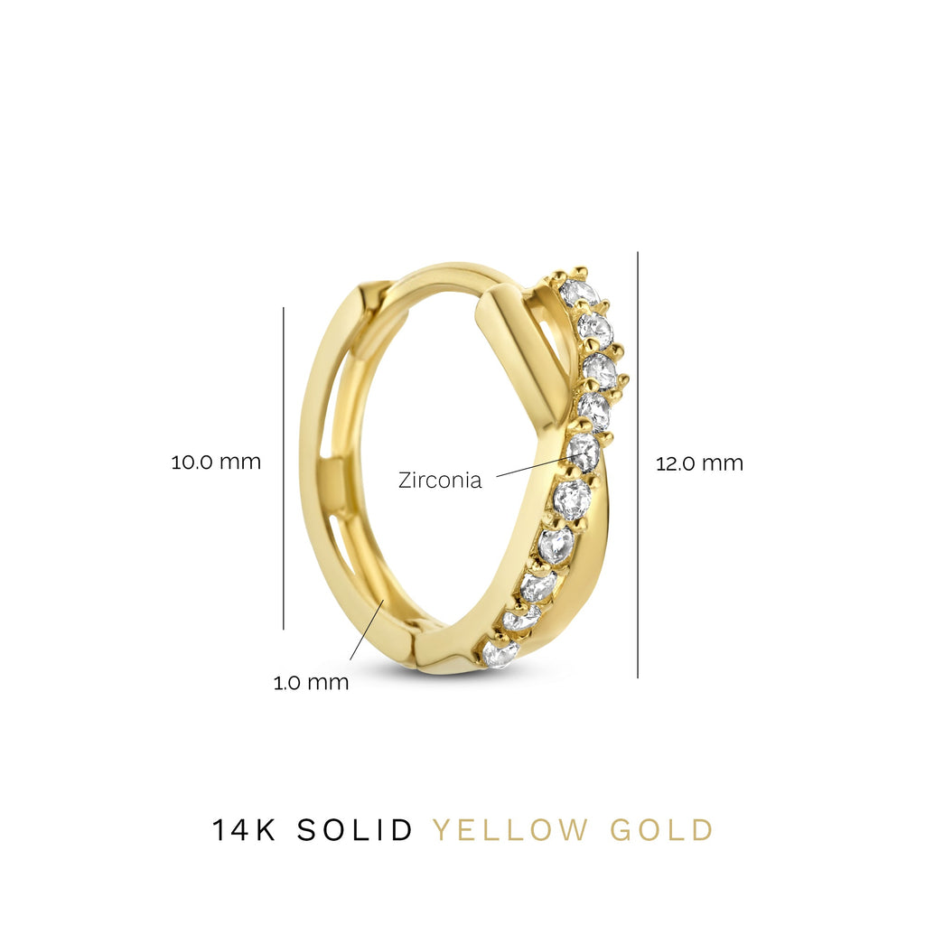 Rivoli Esmée 14 karat gold hoop earrings with zirconia stones