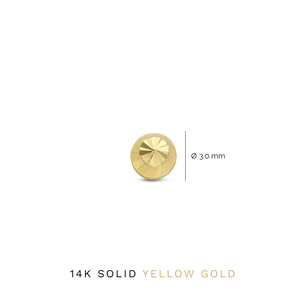 Rivoli Demi 14 karat gold stud ear studs with diamond cut