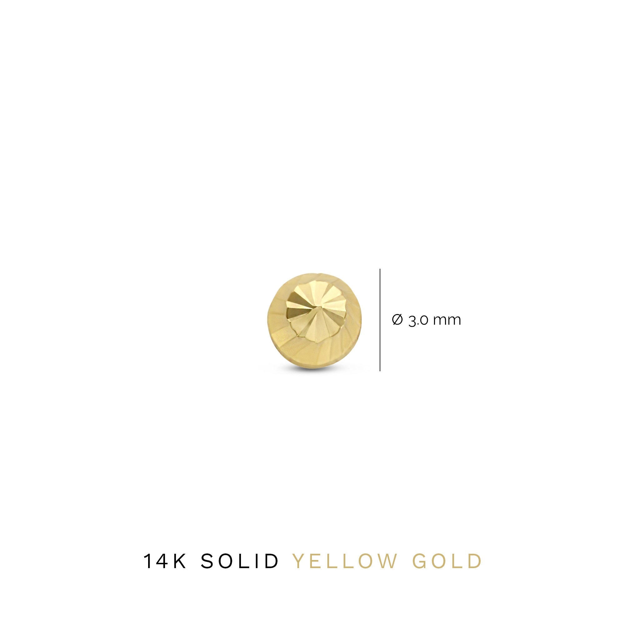 Rivoli Demi 14 karat gold stud ear studs with diamond cut