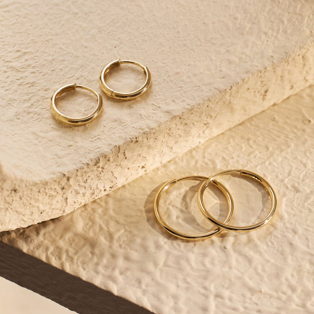 Rivoli Morgane 14 karat gold hoop earrings (12 mm)