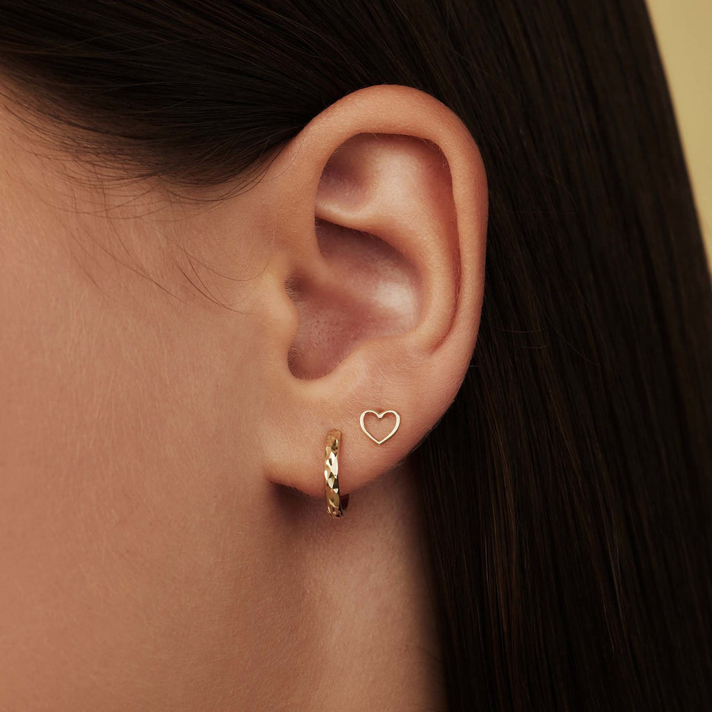 Rivoli Laura 14 karat gold hoop earrings with diamond cut