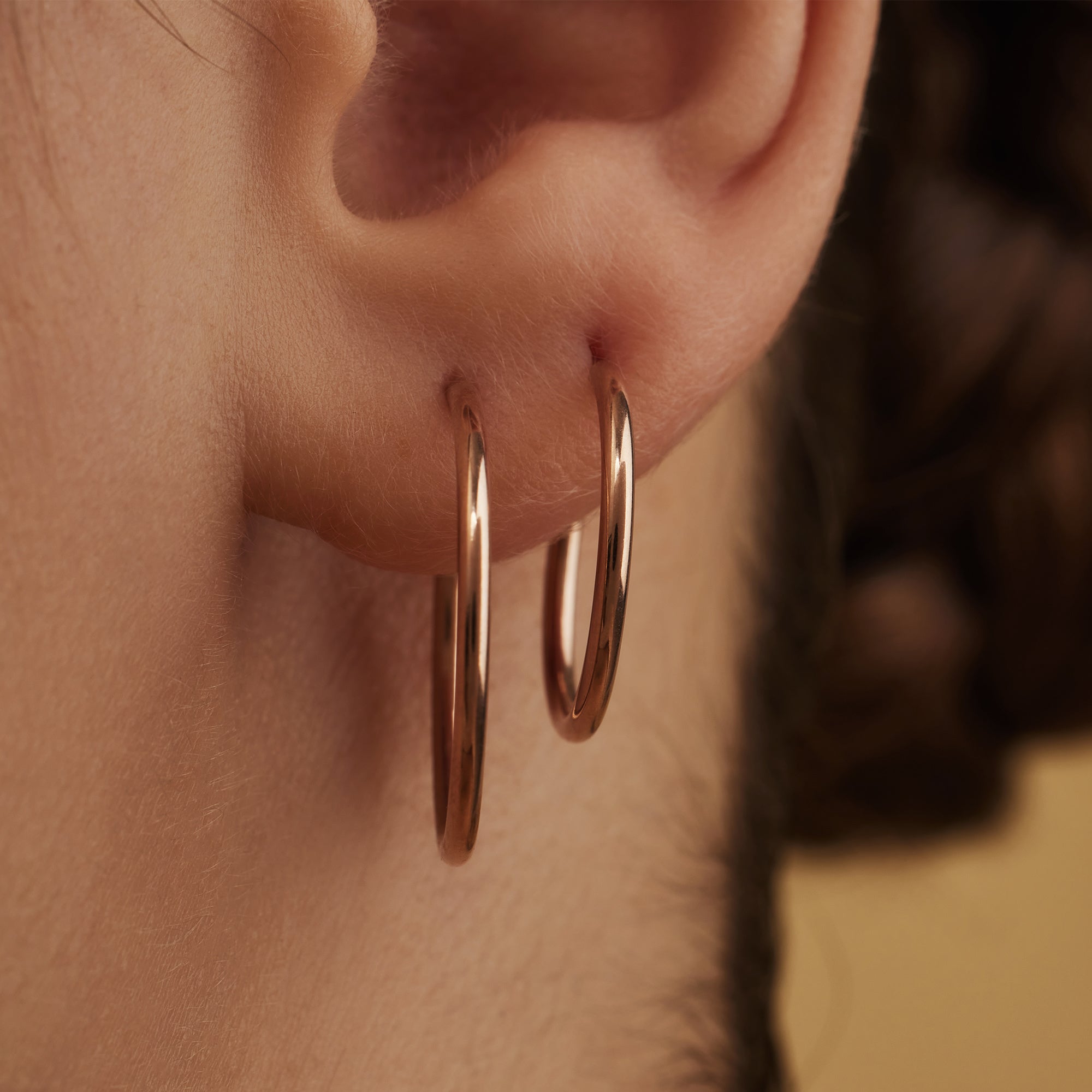 La Concorde Cerise 14 karat rose gold hoop earrings (18 mm)