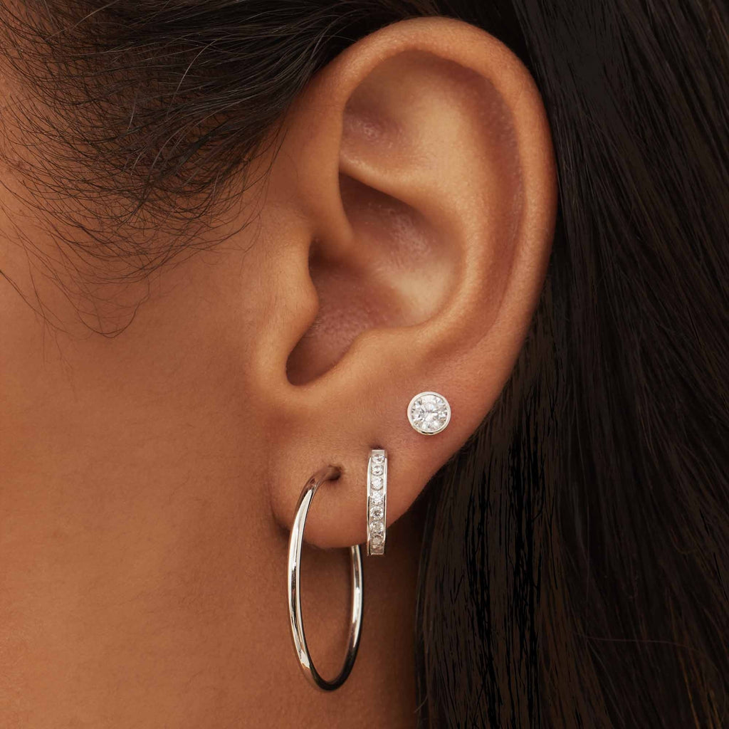 Saint Germain Cerise 14 karat white gold hoop earrings (22 mm)