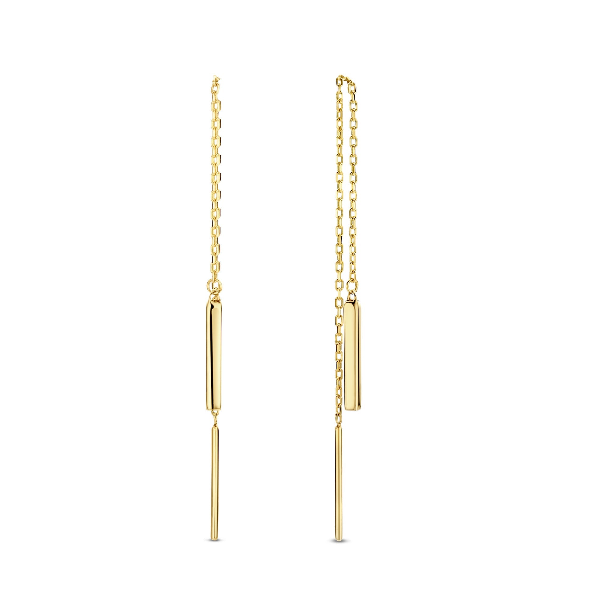 Le Marais Rosalie 14 karat gold pull through earrings with rod