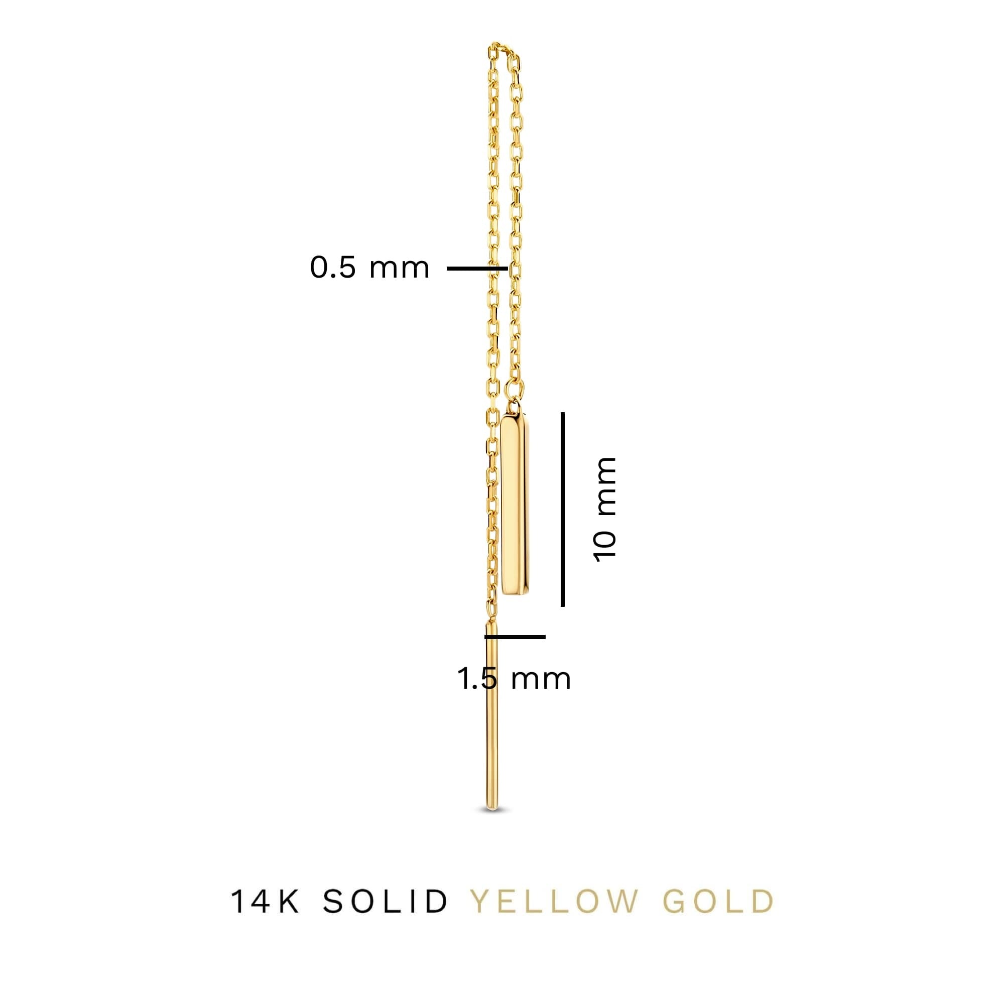 Le Marais Rosalie 14 karat gold pull through earrings with rod