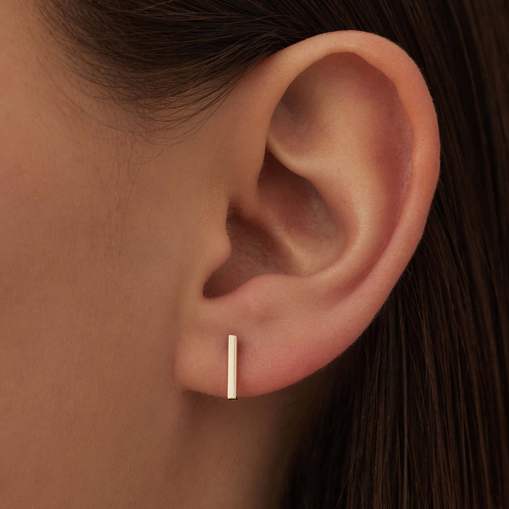 Le Marais Rosalie 14 karat gold ear studs with rod