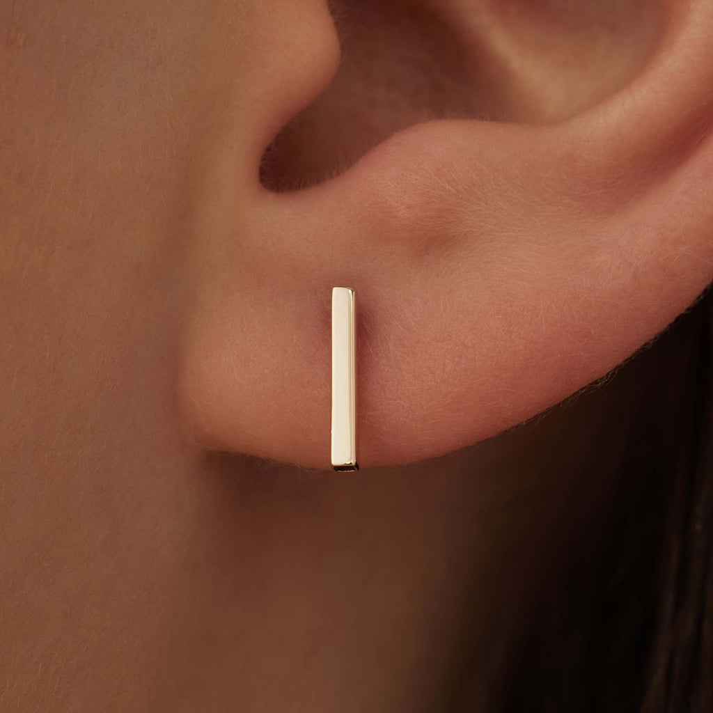 Le Marais Rosalie 14 karat gold ear studs with rod