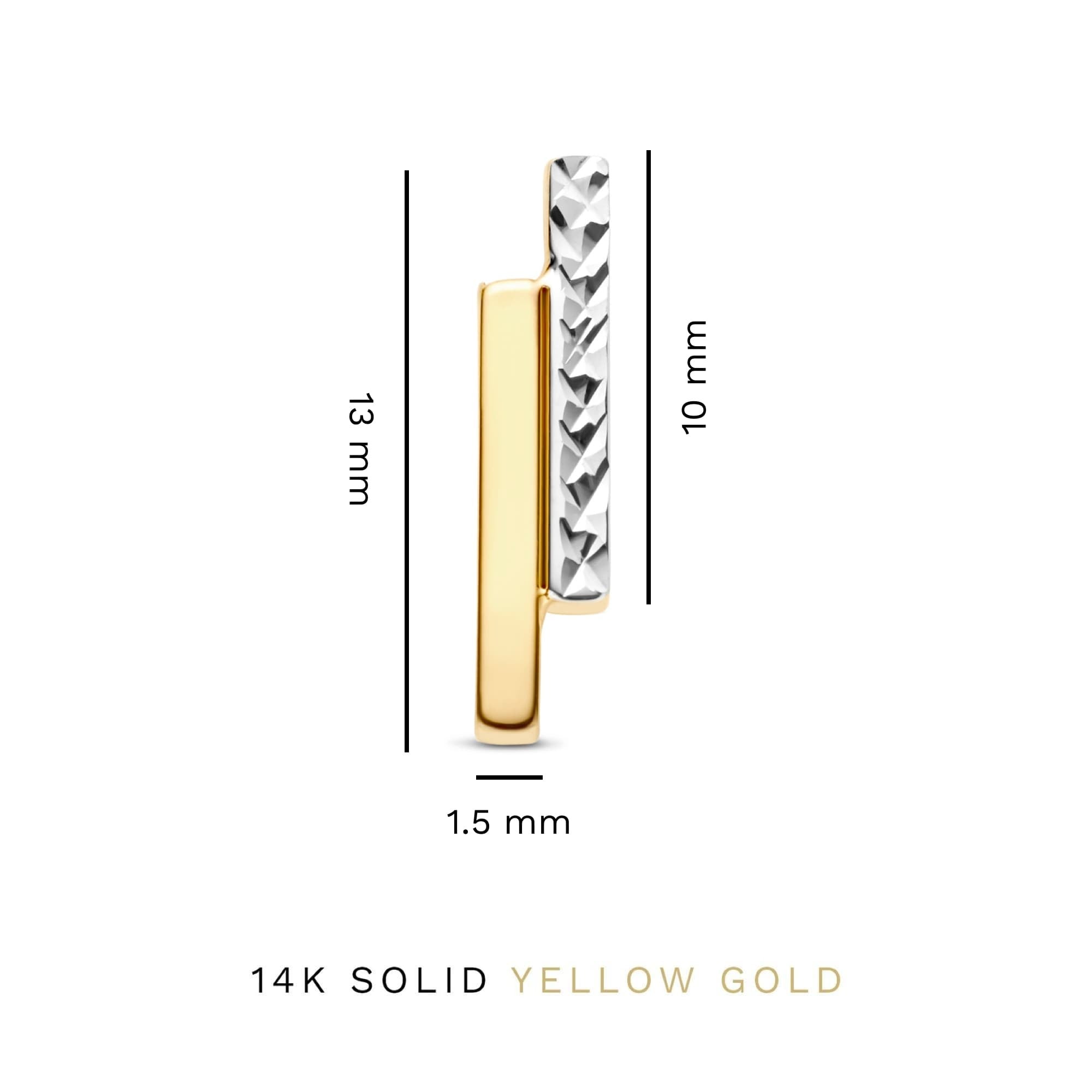 Le Marais Alice 14 karat gold ear studs with diamond cut