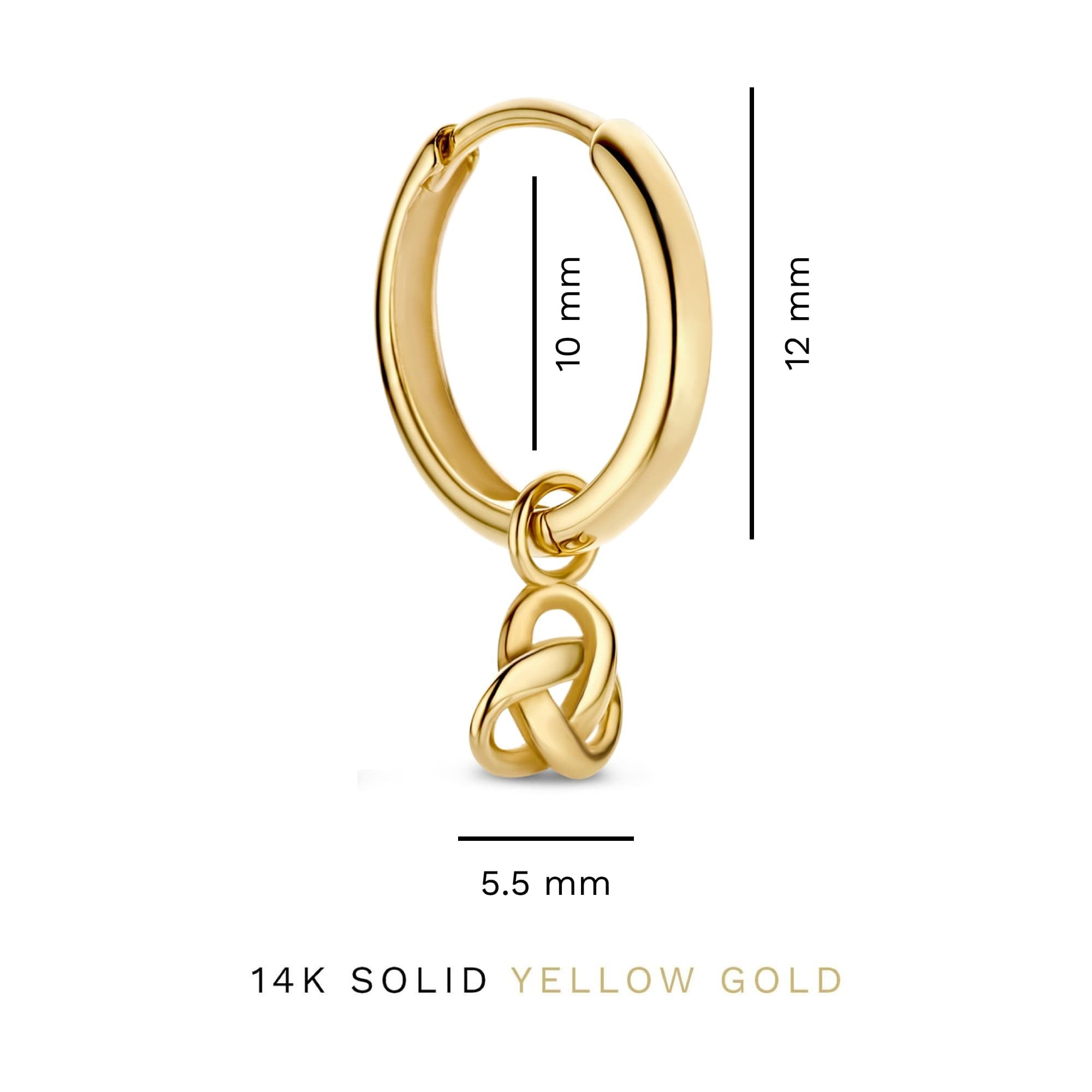 Rivoli Méline 14 karat gold hoop earrings with knot