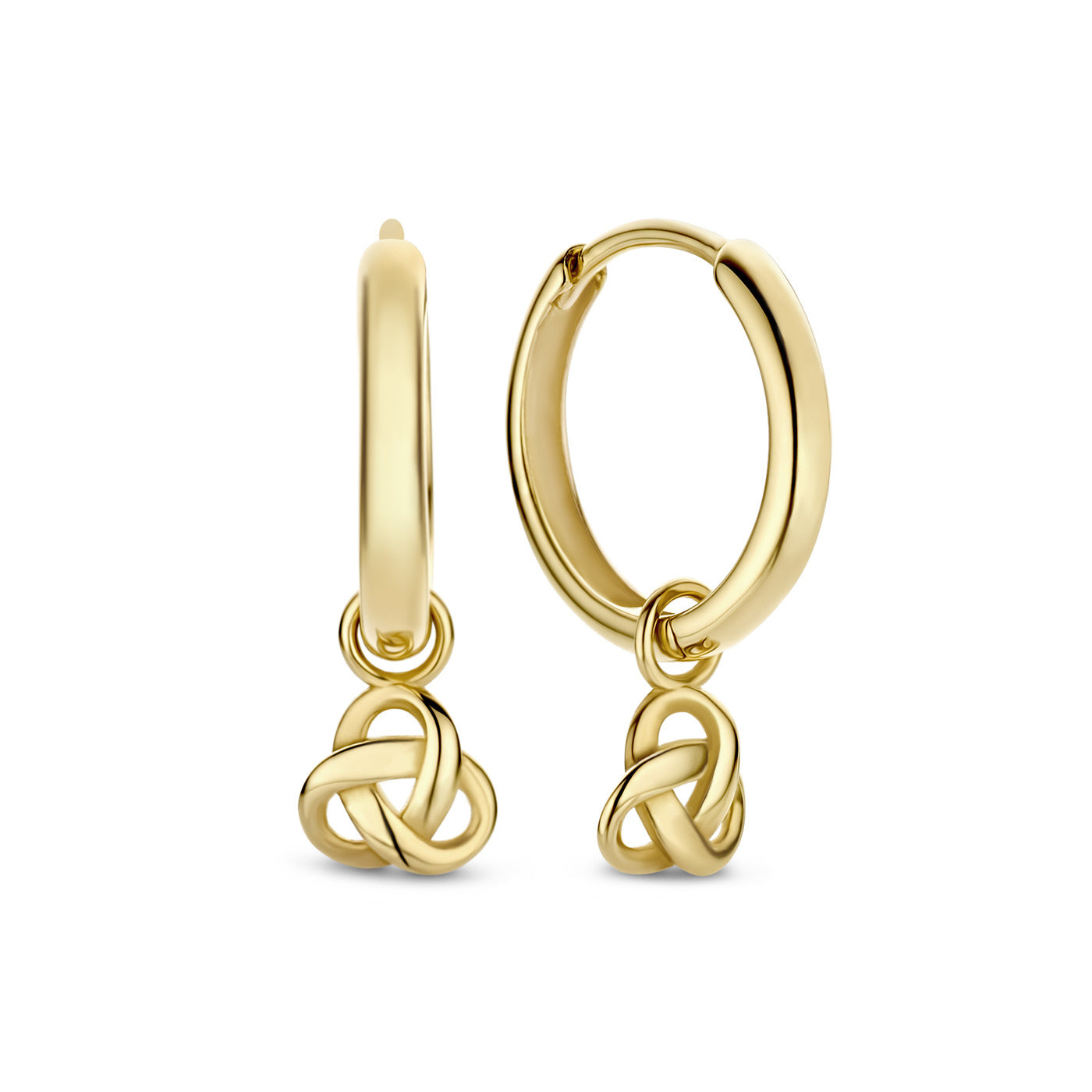 Rivoli Méline 14 karat gold hoop earrings with knot