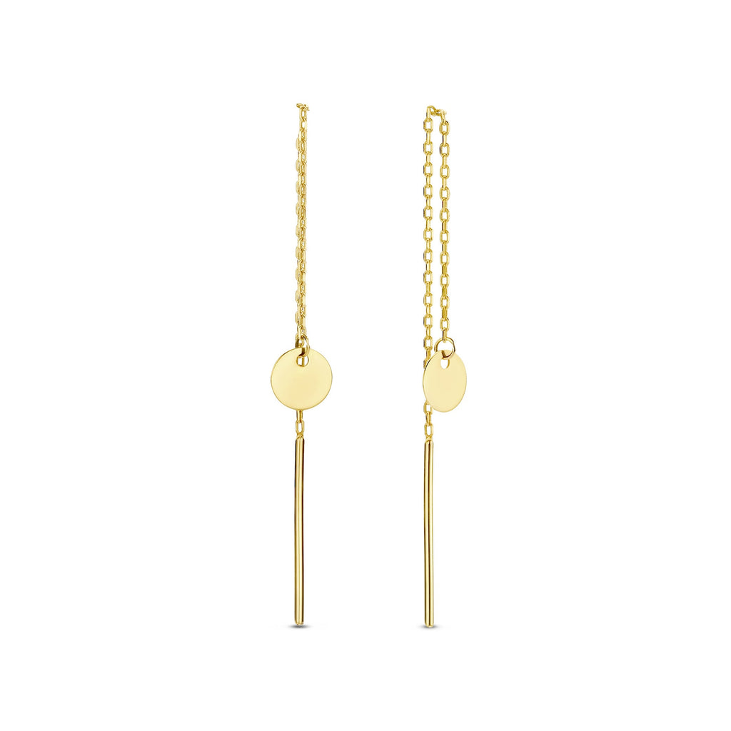 Le Marais Jeanne 14 karat gold pull through earrings with coin