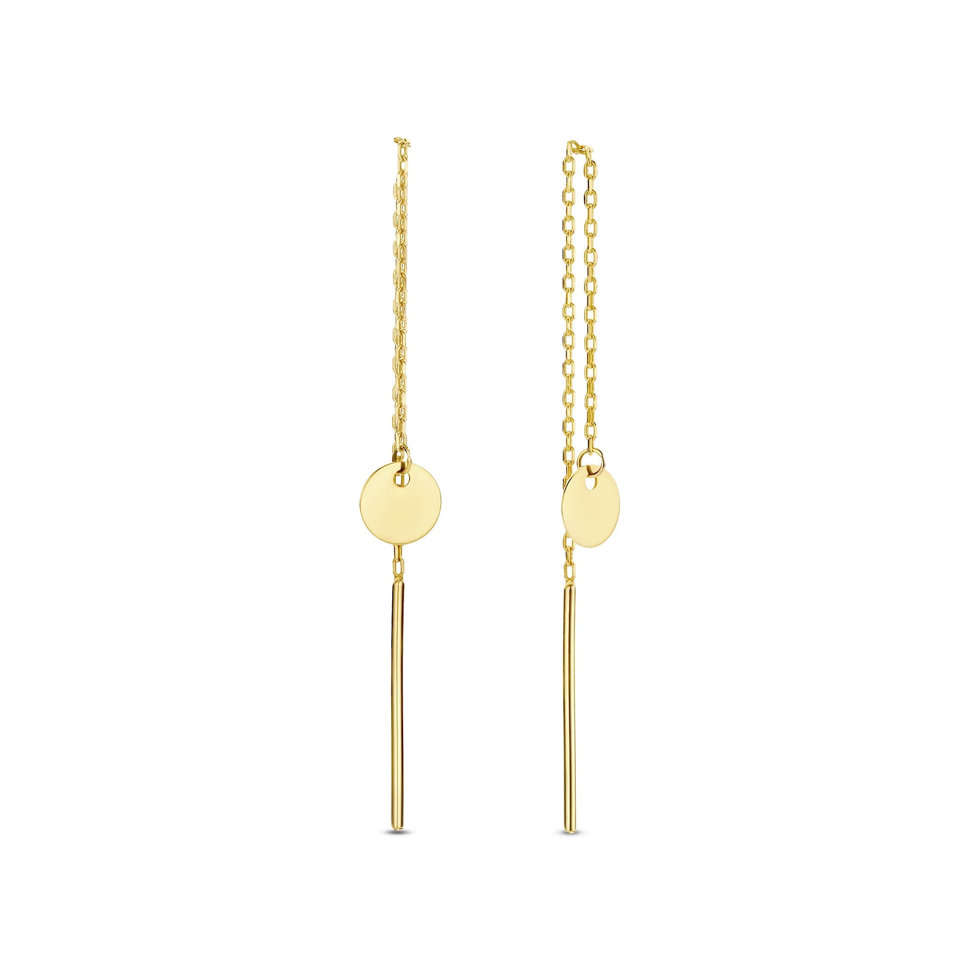 Le Marais Jeanne 14 karat gold pull through earrings with coin