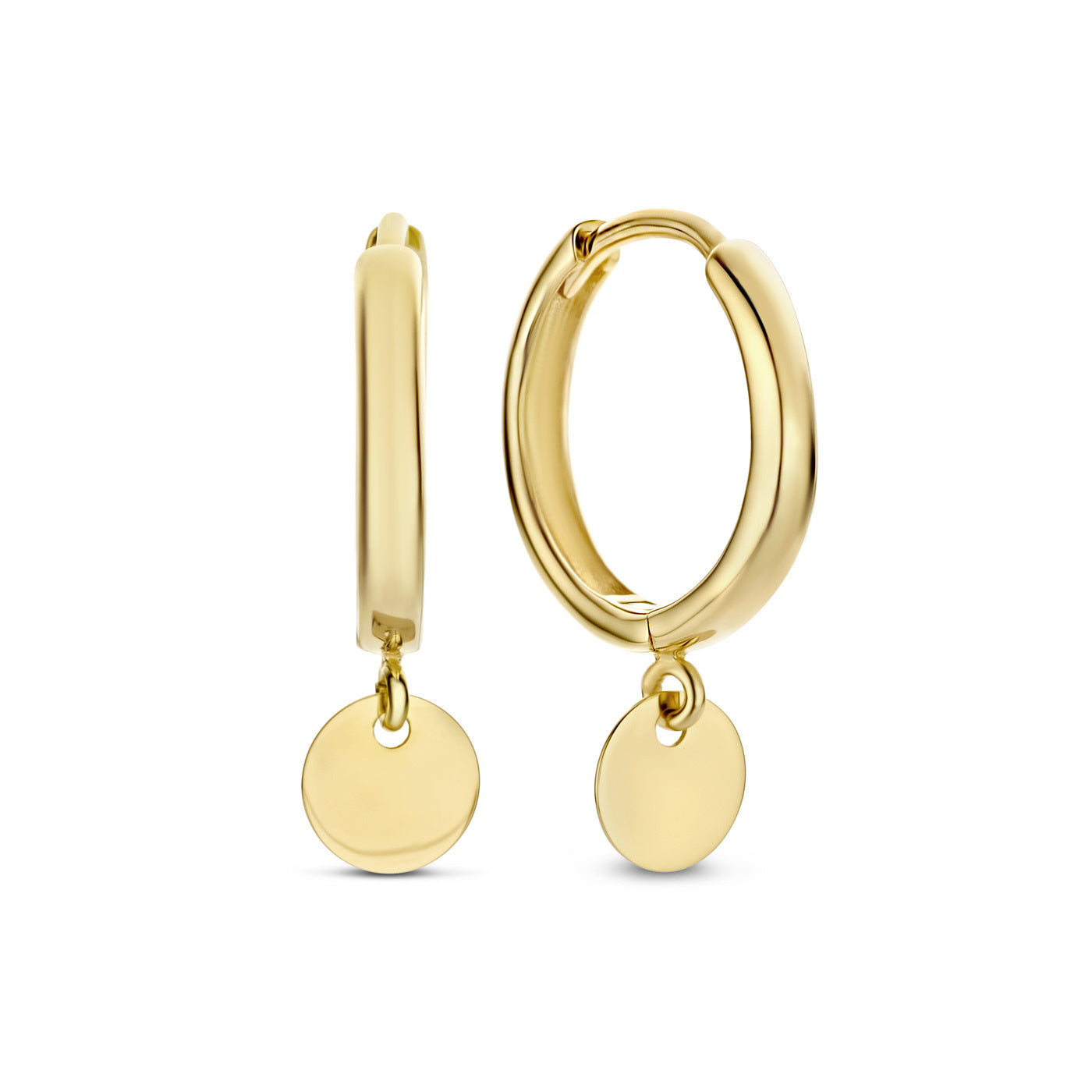Le Marais Jeanne 14 karat gold hoop earrings with coin