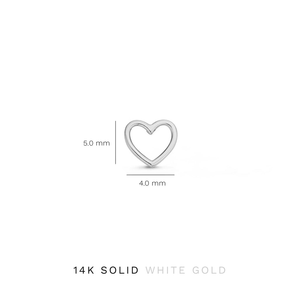 Saint Germain Amore 14 karat white gold ear studs with heart