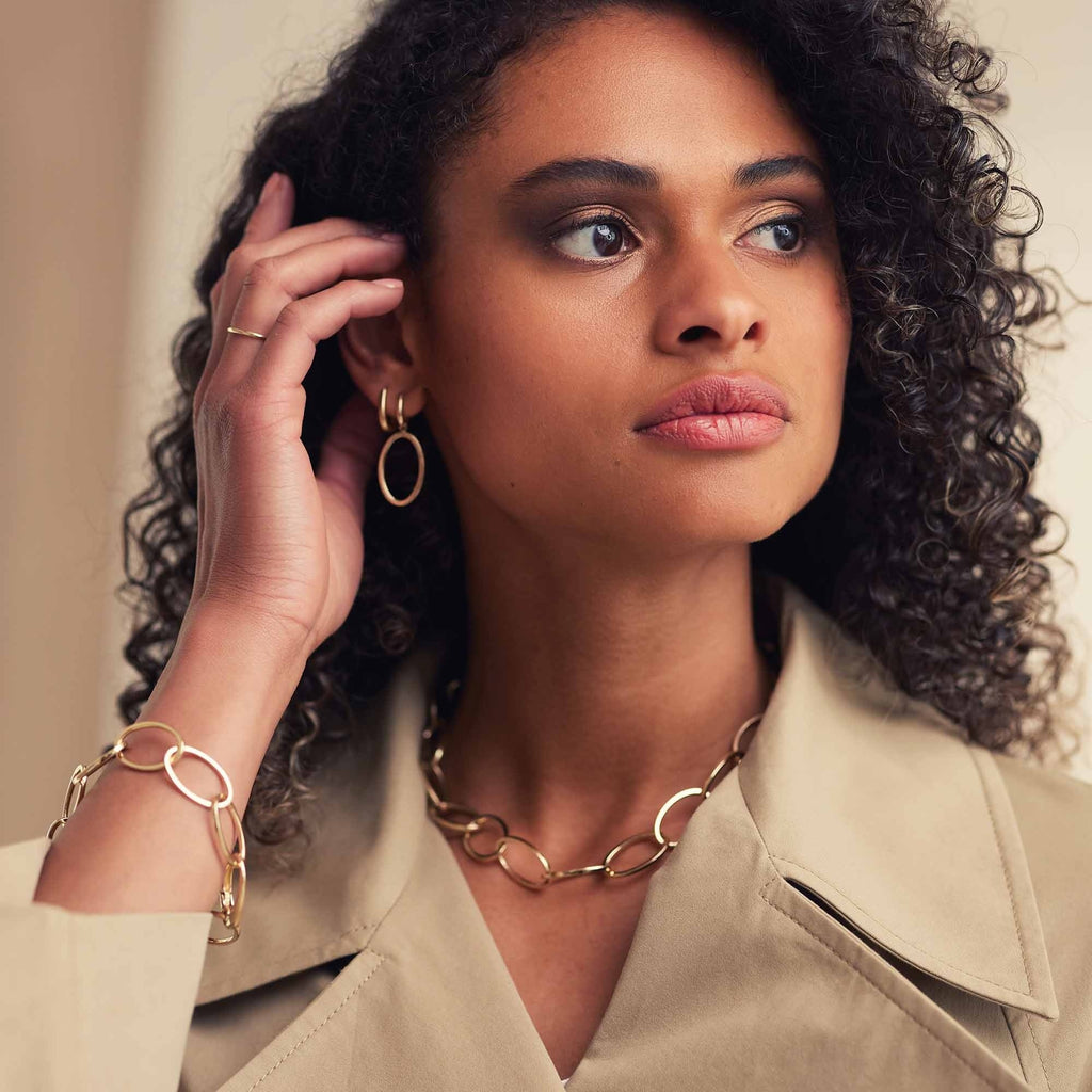 Aidee Annette 14 karat gold link drop earrings