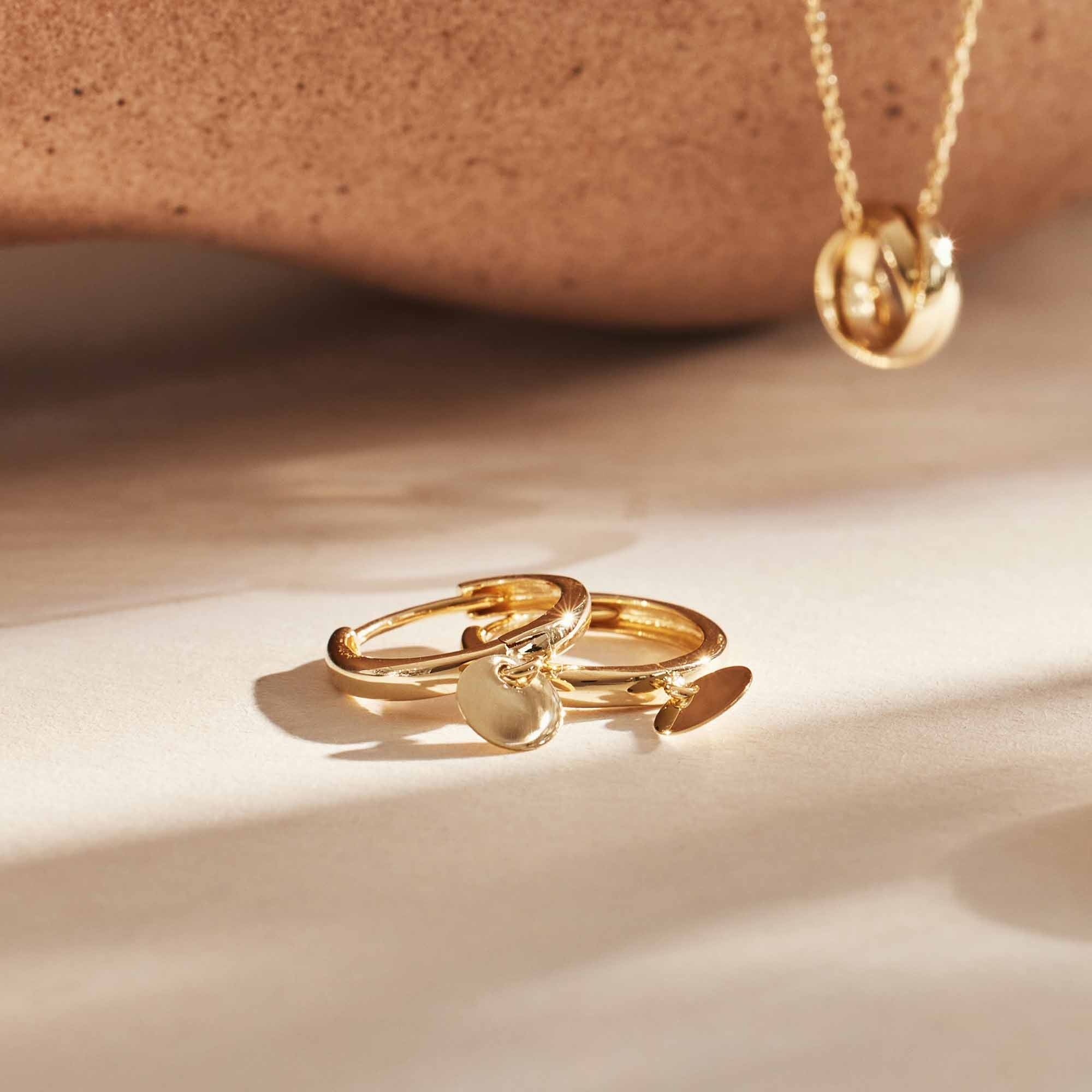 Le Marais Jeanne 14 karat gold hoop earrings with coin