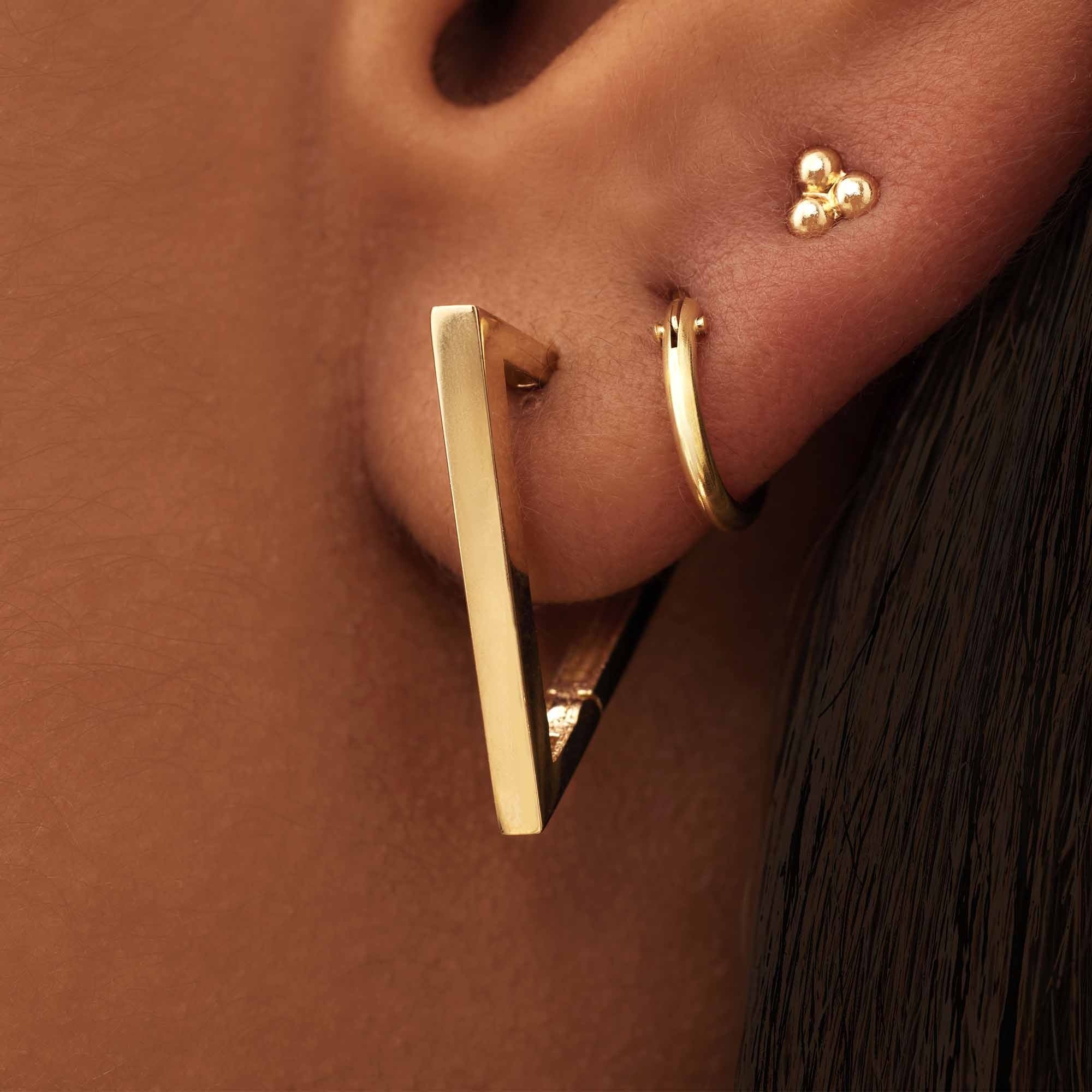Monceau Jolie 14 karat gold triangle earrings
