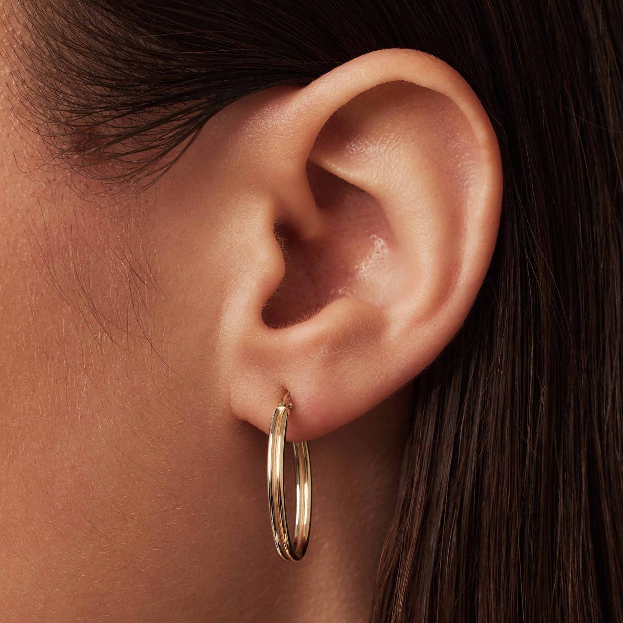 Rivoli Flori 14 karat gold hoop earrings (24 mm)