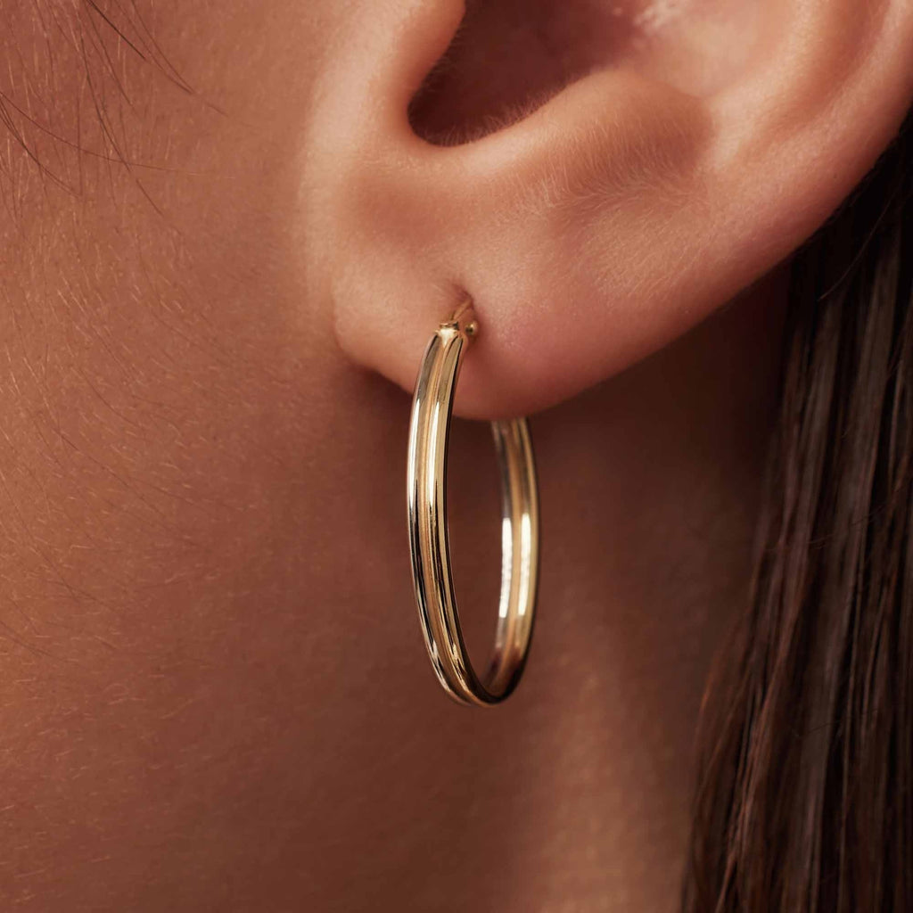 Rivoli Flori 14 karat gold hoop earrings (24 mm)