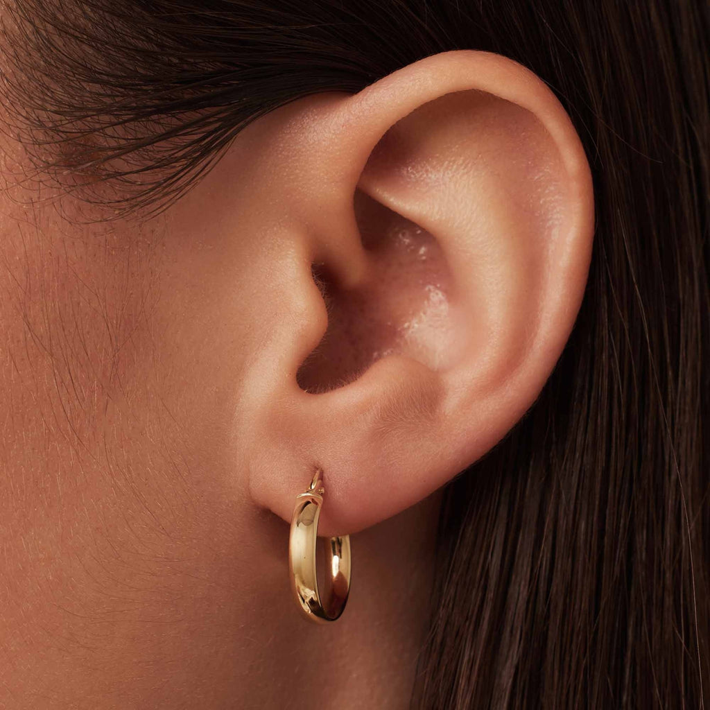 Rivoli Estrella 14 karat gold hoop earrings (17 mm)