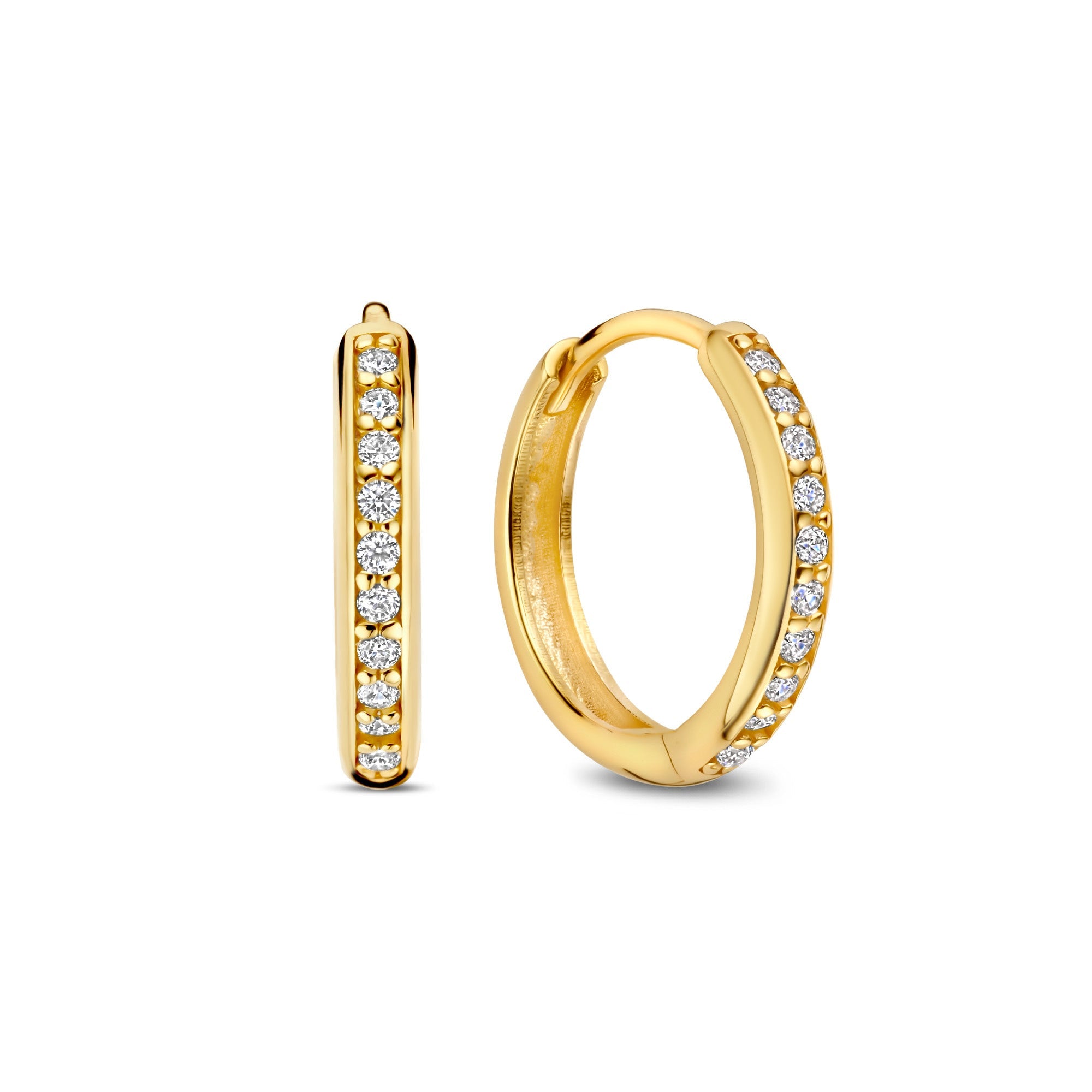 Cadeau d'Isabel 14 karat gold earring set with zirconia