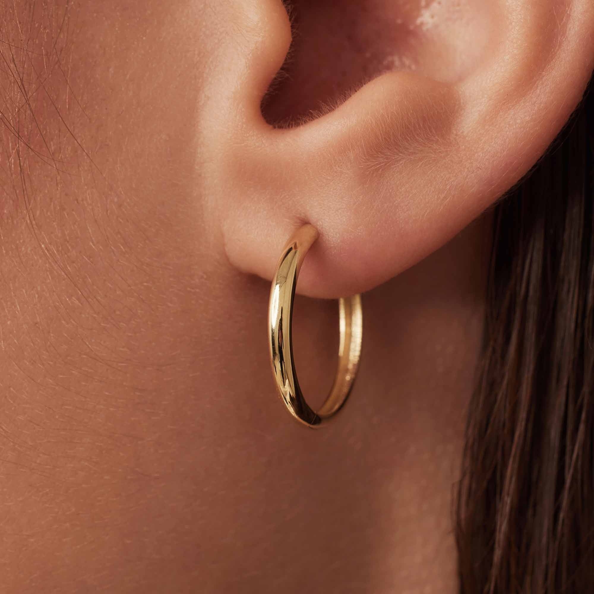 Rivoli Morgane 14 karat gold hoop earrings (17.5 mm)