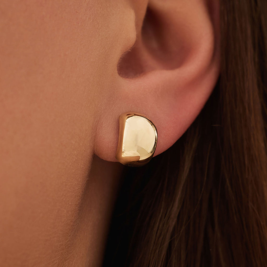 Rivoli Morgane 14 karat gold half hoop earrings