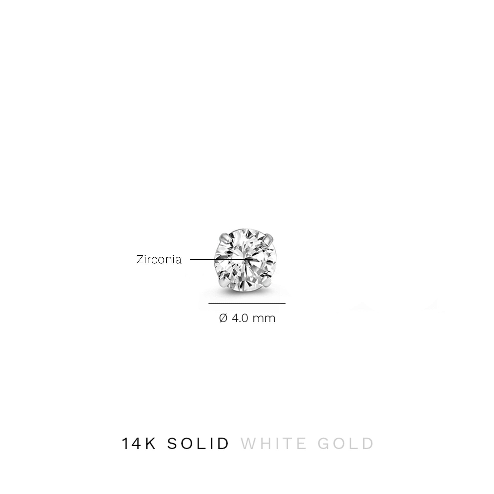 Saint Germain Lourdes 14 karat white gold ear studs with zirconia