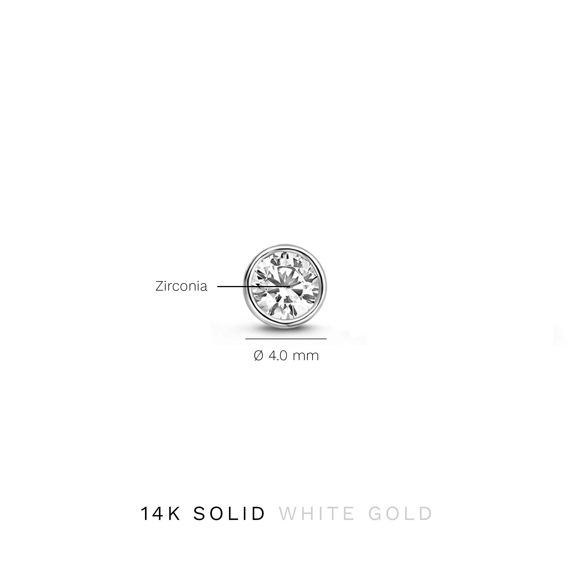 Saint Germain Juliette 14 karat white gold ear studs with zirconia
