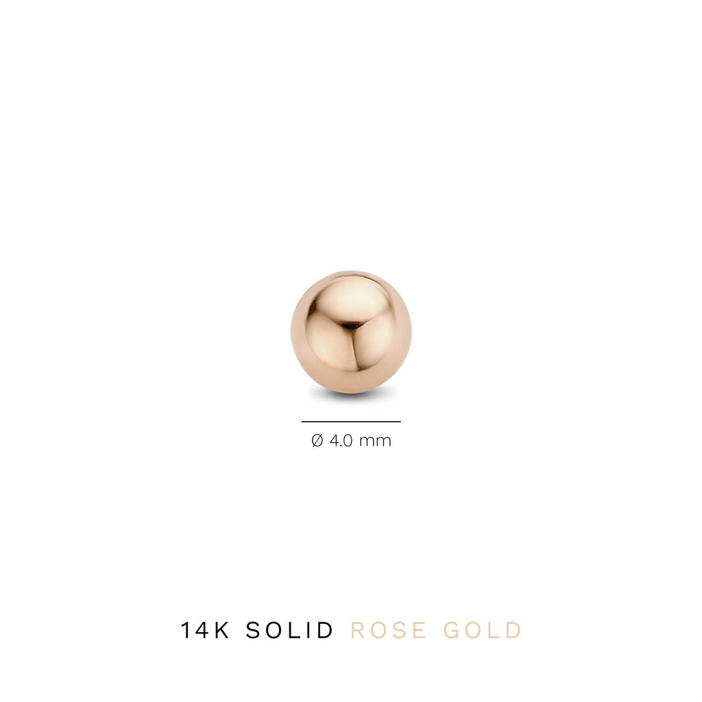 La Concorde Finou 14 karat rose gold ear studs with sphere