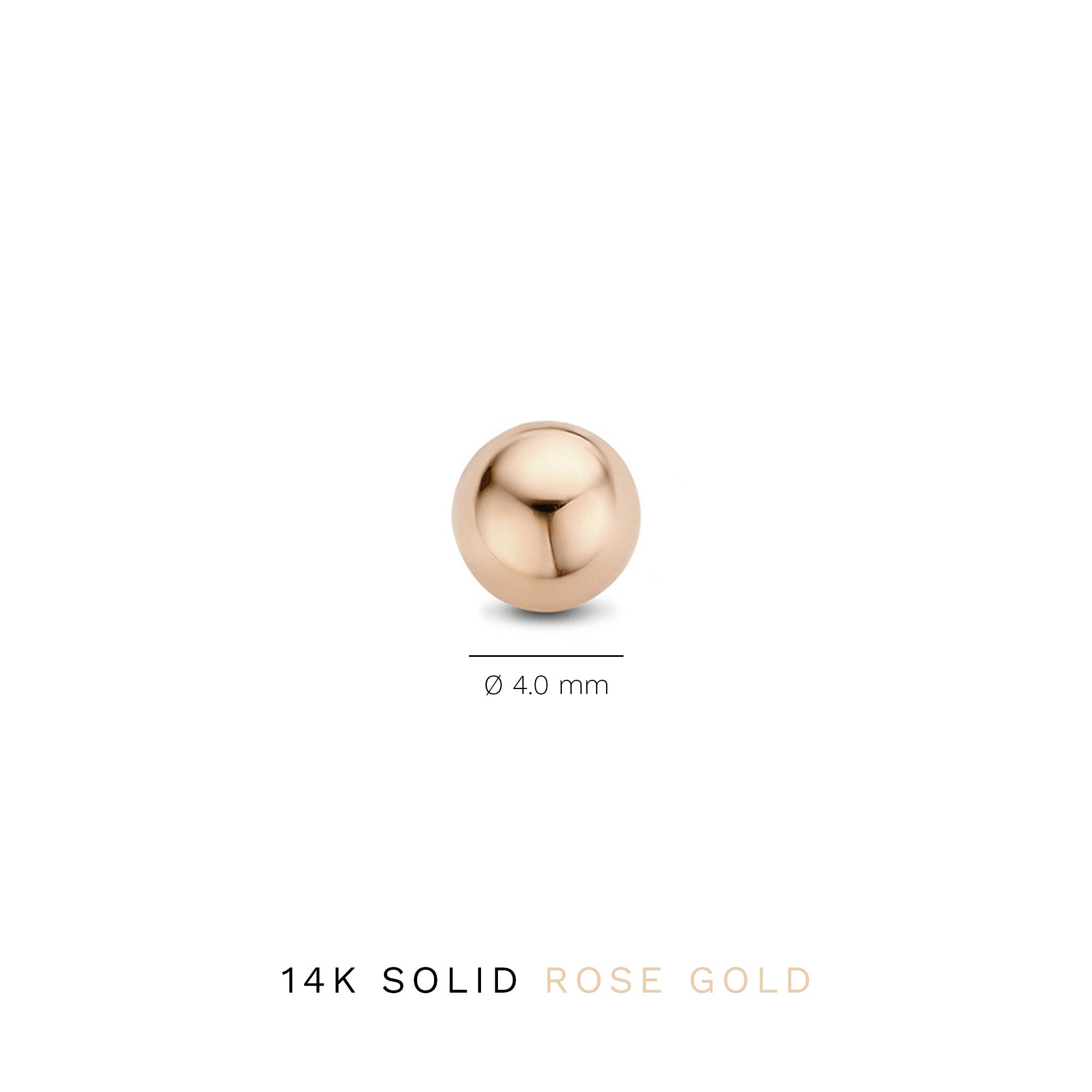 La Concorde Finou 14 karat rose gold ear studs with sphere