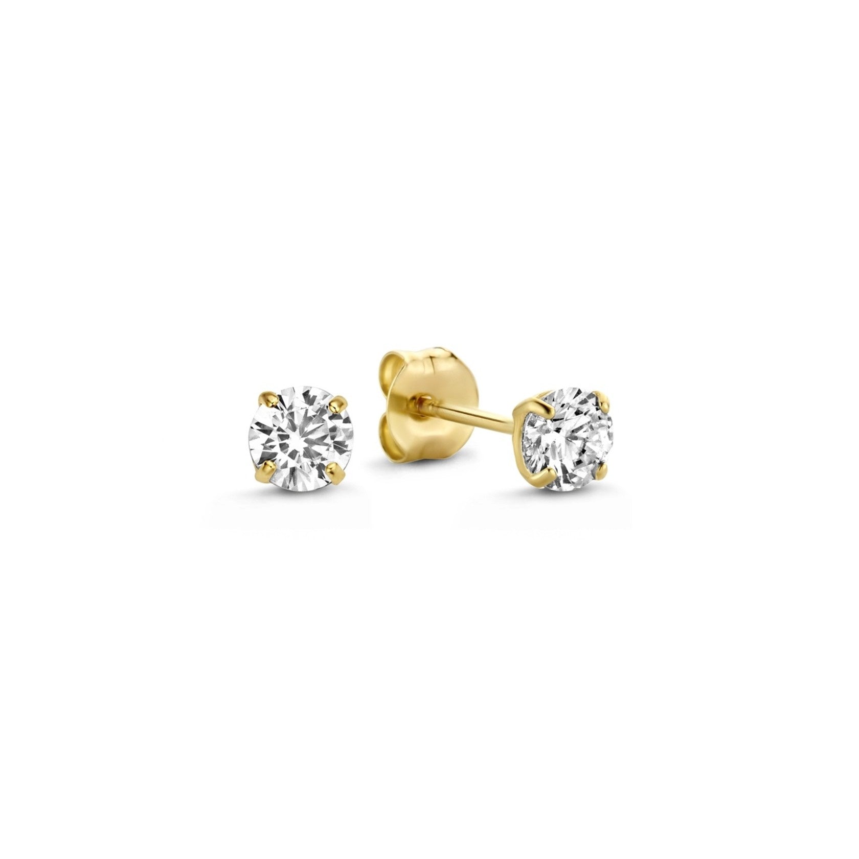 Cadeau d'Isabel 14 karat gold earring set with zirconia stones