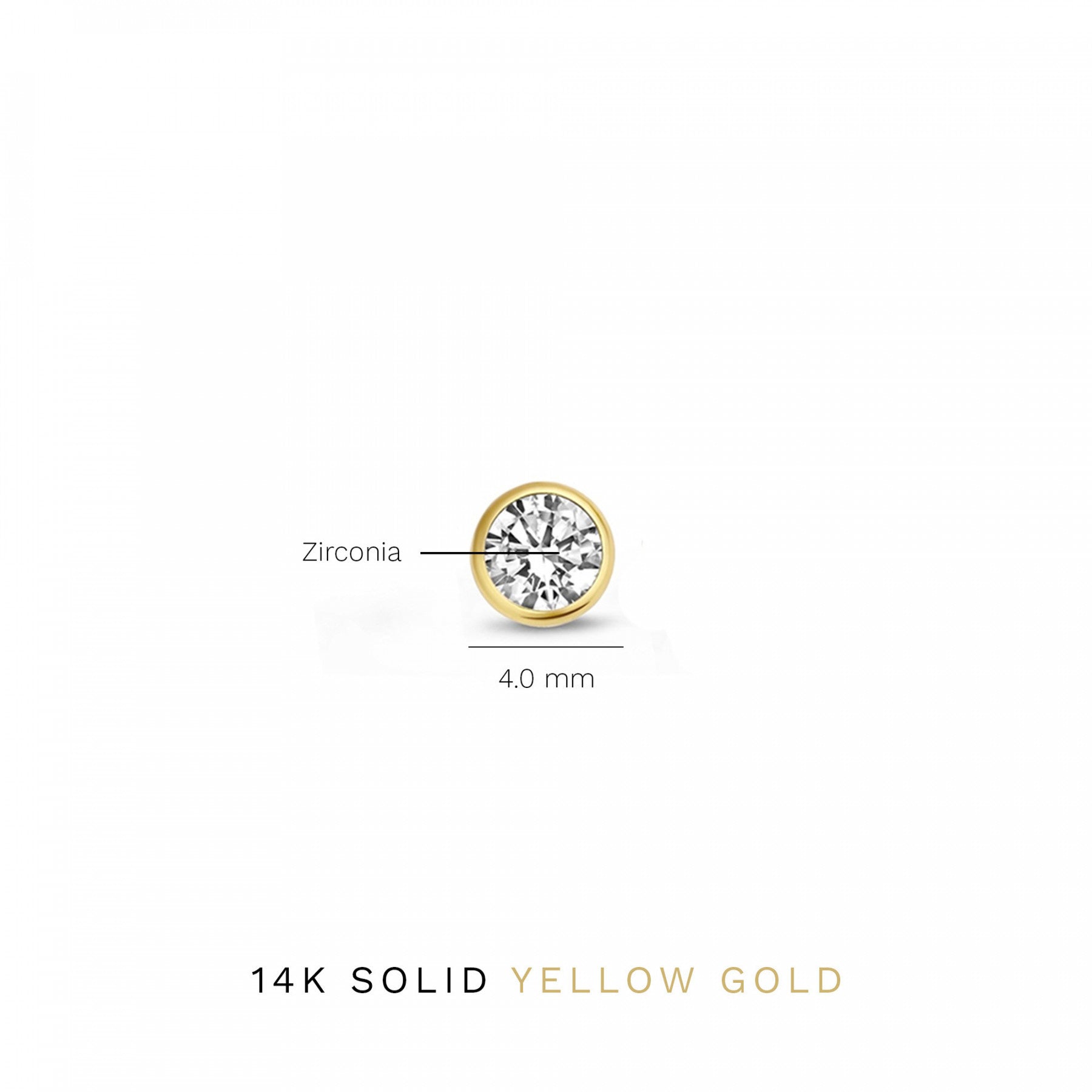Cadeau d'Isabel 14 karat gold earring set with zirconia stones